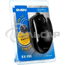 Мышь проводная SVEN RX-100 черный, 4000 dpi, USB, кнопки - 6