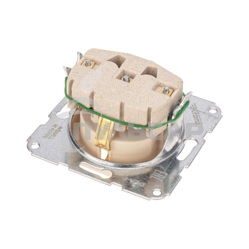 Розетка 1-ая DEA с/з з/ш с/у 16А мех. Беж KRANZ (1/10/120)