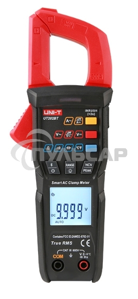 Напряжение постоянного/переменного тока (600 В); Токоизмерительные клещи UT202BT постоянный/переменный ток (600А); Сопротивление (100 МОм); Частота (1000 Гц); Емкость (100мФ); Температура (1000 ℃); Bluetooth
