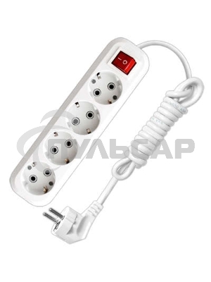 Удлинитель 4х2м с заземл. 16А IP20 S-304 с выкл. ПВС 3х1 UNIVersal 9634419