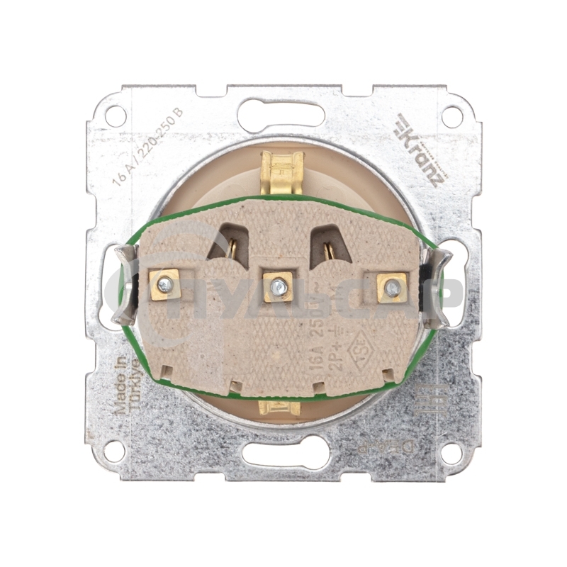 Розетка 1-ая DEA с/з з/ш с/у 16А мех. Беж KRANZ (1/10/120)