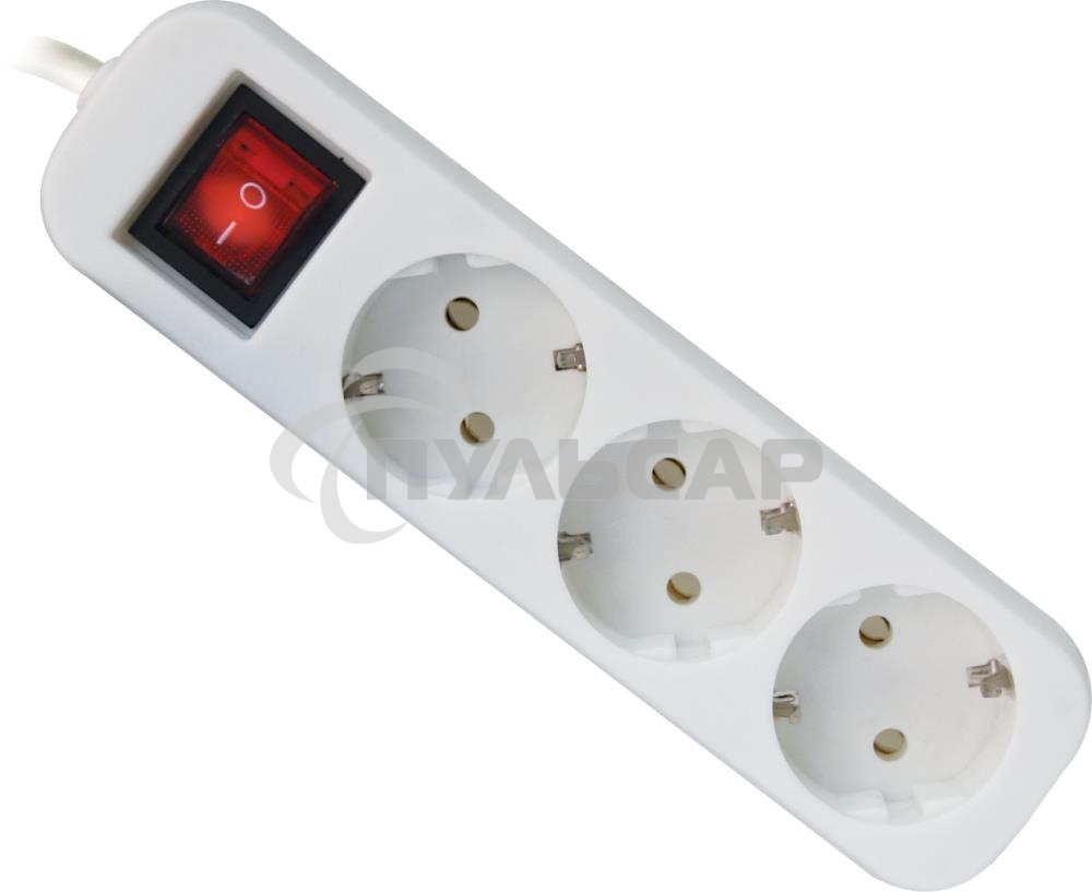 Удлинитель Defender S318 белый 1.8 м, 3 розетки 
