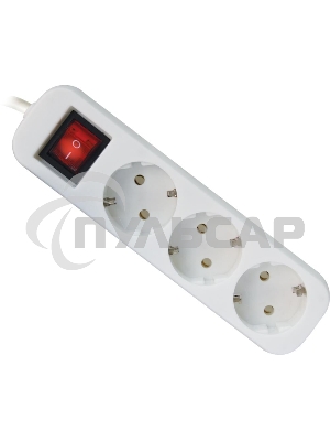 Удлинитель Defender S318 белый 1.8 м, 3 розетки 