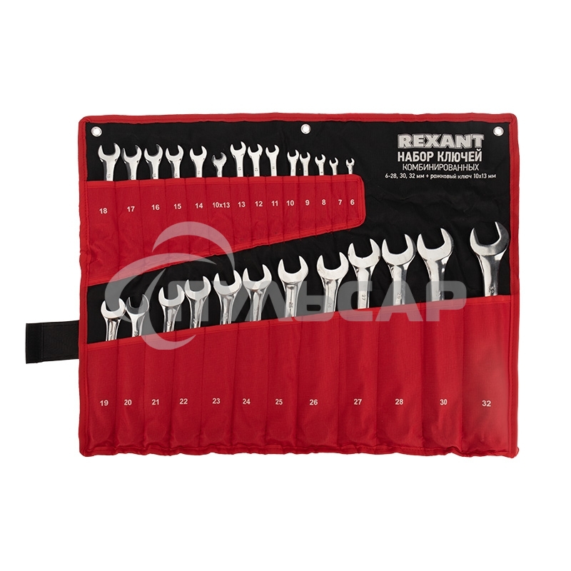Набор ключей комбинированных Rexant 6х32 мм, 26 шт., CrV, полированный хром
