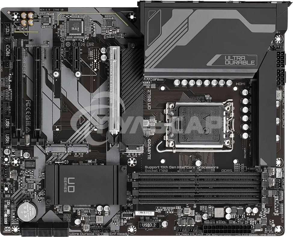 Материнская плата Gigabyte Z790 UD, LGA 1700, Intel Z790, 4xDDR5, 6xSATA, 3xM.2, 1xPCI-E 5.0 x16, 1xPCI-E 4.0 x4, 1xPCI-E 3.0 x1, 1xHDMI, 1xDP, 1x 2.5Gb LAN, 4xUSB-A 2.0, 4xUSB-A 3.2 Gen 1, 1xUSB-A 3.2 Gen 2, 1xUSB-C 3.2 Gen 2x2, 7.1, ATX