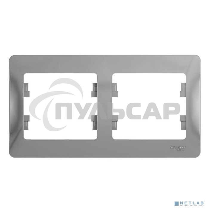 Рамка 2-м Glossa горизонт. алюм. SchE GSL000302