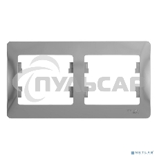 Рамка 2-м Glossa горизонт. алюм. SchE GSL000302