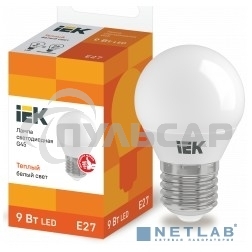 Лампа cветодиодная Iek LLE-G45-9-230-30-E27 ECO G45 шар 9Вт 230В 3000К E27