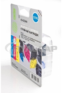 Картридж струйный Cactus CS-CC644 №121XL трехцветный (18 мл.) для HP DJ D1663/D2500/D2563/D2663/D5563/F2423/F2493/F4213/F4275/F4280/F4283/F4583/PS C4683/C4783
