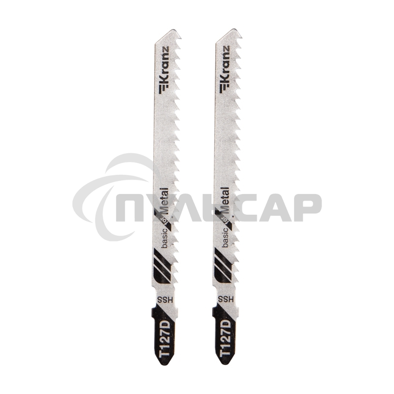 Пилка для электролобзика по мягкому металлу KRANZ T127D 100 мм 8 зубьев на дюйм 4-20 мм (2 шт./уп.)