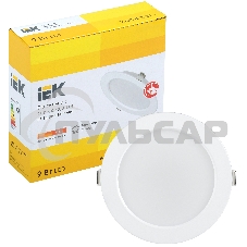 Светильник светодиодный Iek LDVO0-1612-09-3000-K01 ДВО 1612 белый круг 9Вт 3000К IP20 пластик. корпус, диам 118 мм
