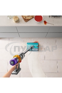 Пылесос вертикальный Dyson V15s Detect Submarine (448798-01) серый, питание от аккумулятора, 240 Вт, уборка влажная/сухая, пылесборник 0,76 л, работа от АКБ max 60 мин.