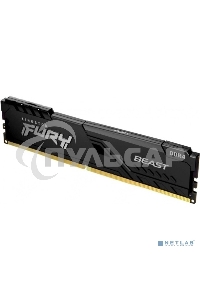 Оперативная память Kingston Fury Beast, DDR4, 16Gb (1x16Gb), 3600MHz, CL18, DIMM, с радиатором, черный
