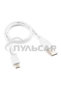 Кабель Gembird/Cablexpert CCP-mUSB2-AMBM-W-0.5M AM/microBM 5P, 0.5м, экран, белый, пакет