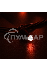 Гирлянда Neon-night Нить 10м, постоянное свечение, черный ПВХ, 230В, красный