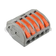 Универсальная клемма 5-проводная, серая (0,08-2,5/4 мм²) (40 шт./уп.) Rexant