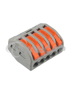 Универсальная клемма 5-проводная, серая (0,08-2,5/4 мм²) (40 шт./уп.) Rexant