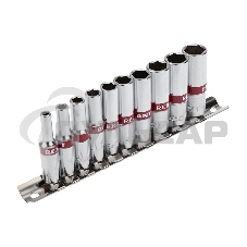 Набор удлиненных торцевых головок Rexant 1/4, шестигранные, CrV, 10 шт., 4-13 мм