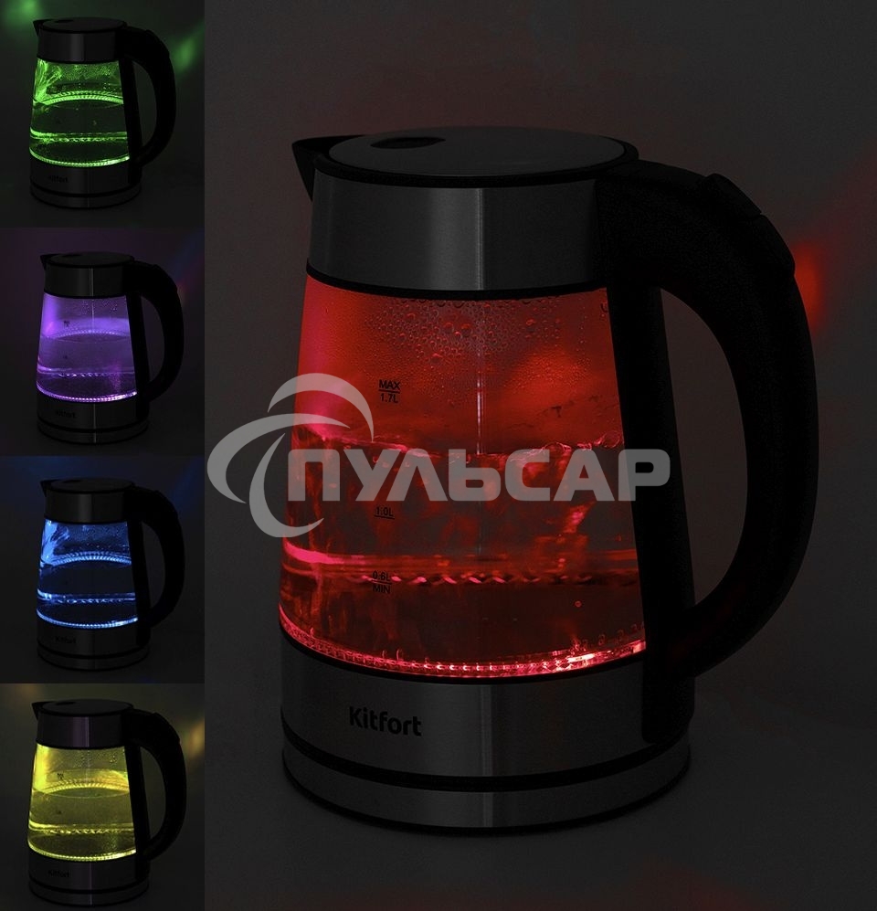 Чайник Kitfort КТ-6105 Мощность 1850–2200 Вт.Ёмкость 1,7 л.Режимы нагрева 100 °С
