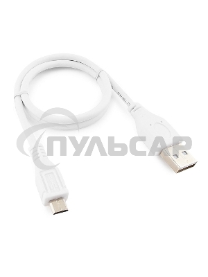 Кабель Gembird/Cablexpert CCP-mUSB2-AMBM-W-0.5M AM/microBM 5P, 0.5м, экран, белый, пакет