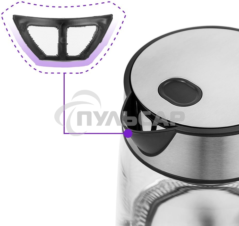 Чайник Kitfort КТ-6105 Мощность 1850–2200 Вт.Ёмкость 1,7 л.Режимы нагрева 100 °С