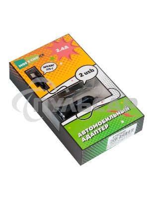 Автомобильная зарядка (от прикуривателя) 2USB 2.4A для Type-C More choice AC22a черный