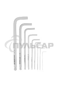 Набор ключей имбусовых GROSS HEX, 1,5–10 мм, S2, 9 шт., удлиненные с шаром, сатинированные Gross 16403