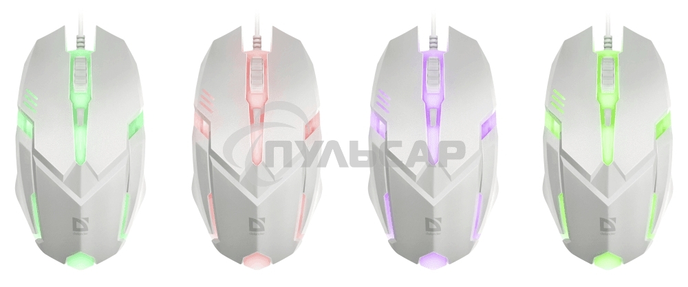 Мышь проводная Defender Cyber MB-560L белый, 1200 dpi, USB, кнопки - 3