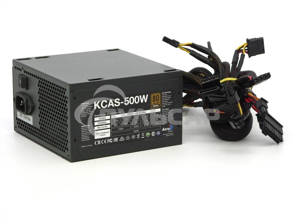 Блок питания Aerocool / Formula KCAS-500W PLUS RTL, 500Вт, 80 PLUS Bronze, 120мм, черный