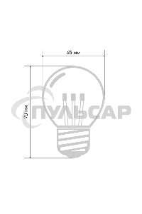 Лампа шар Neon-night e27 6 LED Ø45мм - зеленая, прозрачная колба, эффект лампы накаливания