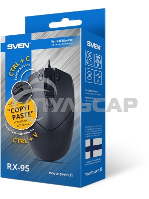 Мышь проводная SVEN RX-95 черный, 4000 dpi, USB, кнопки - 6