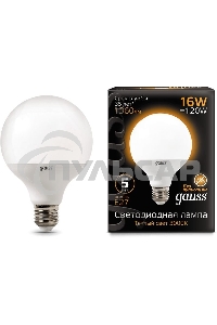 Лампа светодиодная Gauss LED G95 E27 16W 1360lm 3000K 1/32