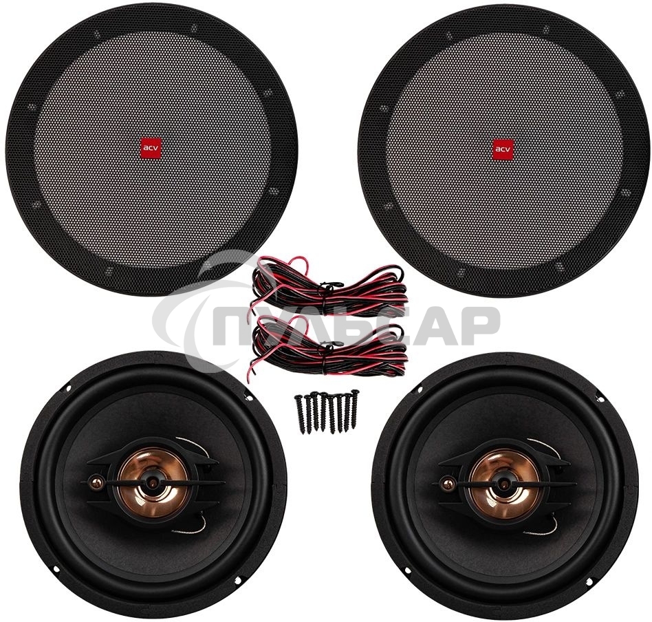 Колонки автомобильные ACV PB-803G 450Вт 90дБ 4Ом 20см (8дюйм) (ком.:2кол.) коаксиальные трехполосные