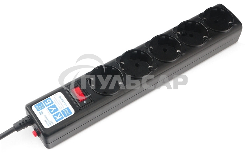Сетевой фильтр Powercube SPG5-С3 3м (5 розеток) черный (коробка)