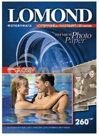 Фотобумага Lomond 1103101 A4/260г/м2/20л./белый высокоглянцевое для струйной печати