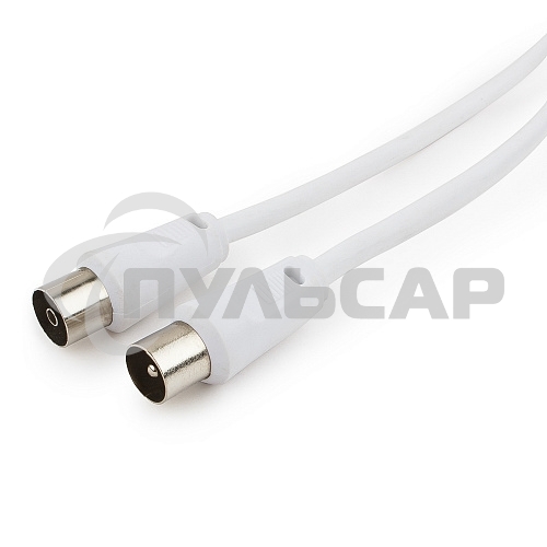 Кабель телевизионный Cablexpert, CCV-515-W-5M, Coaxial M/F, белый, 5м