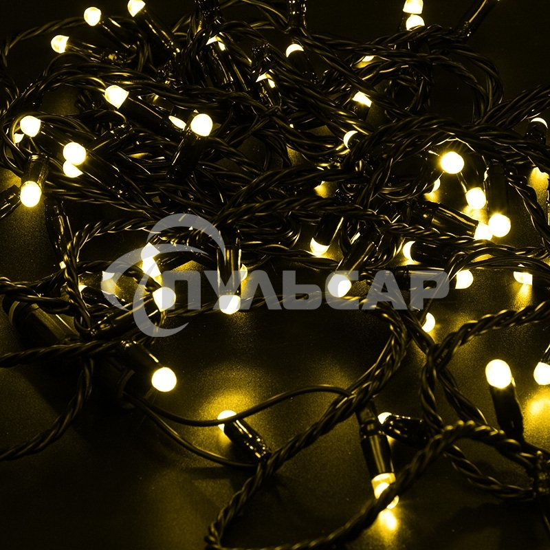 Гирлянда Neon-night Нить 10м, постоянное свечение, черный ПВХ, 230В, желтый