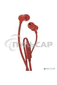 Наушники-гарнитура JBL T110 красный