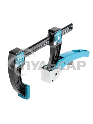 Струбцина реечная быстрозажимная GROSS 20717 4/100мм металлич корпус, рычажный храповый механизм