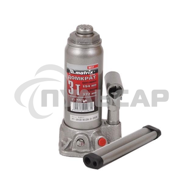 Домкрат Matrix бутылочный 3т h подъема 194–372мм