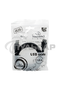 Кабель Gembird PRO CCF-USB2-AMAF-6 USB 2.0 кабель удлинительный 1.8м AM/AF позол.конт., фер.кол., пакет