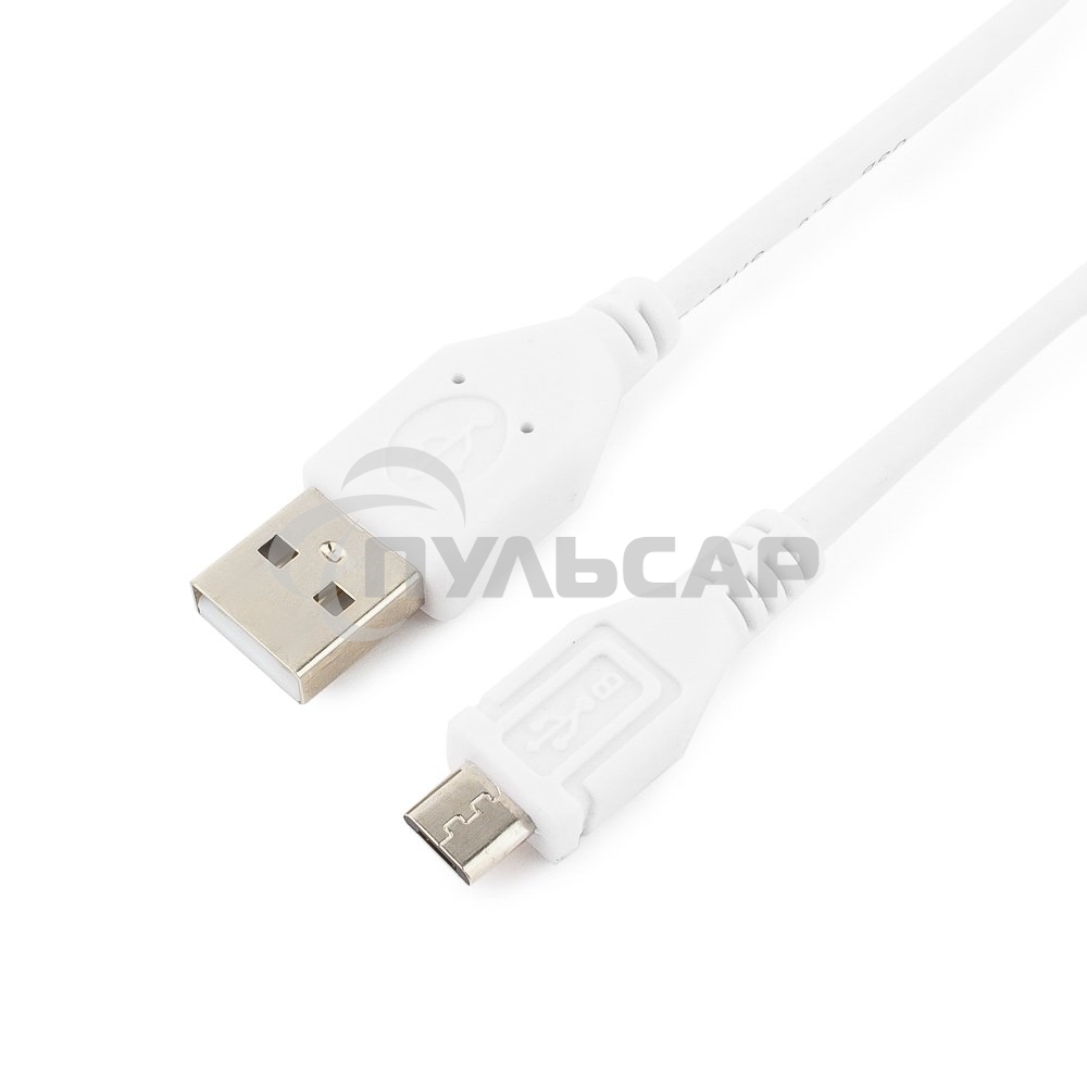 Кабель USB2.0 Pro Cablexpert CCP-mUSB2-AMBM-W-1M, AM/microBM 5P, 1м, экран, белый, пакет