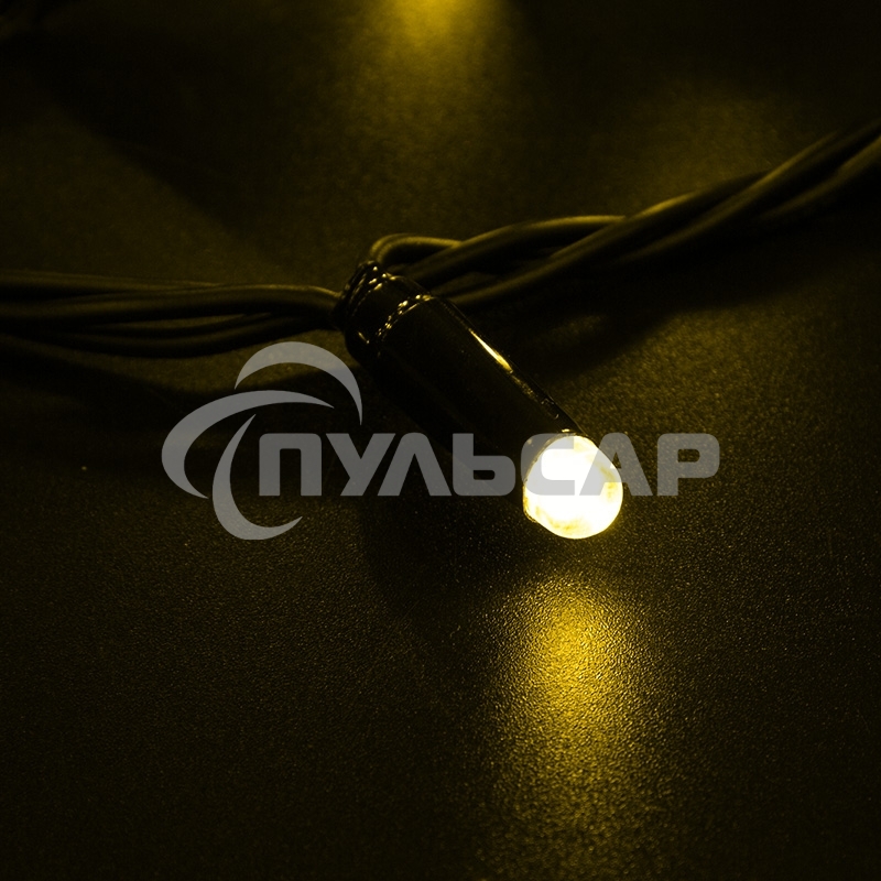 Гирлянда Neon-night Нить 10м, постоянное свечение, черный ПВХ, 230В, желтый