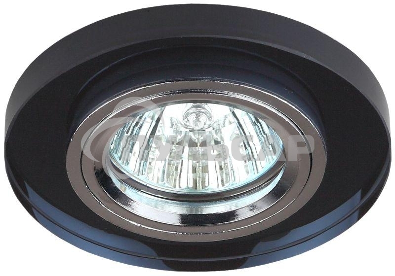 Светильник DK7 CH/BK декор стекло круглый MR16 12В 50Вт хром/черн. ЭРА C0043793