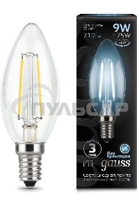 Лампа светодиодная Gauss Filament Свеча E14 9Вт 4100К