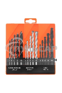Набор сверл по бетону, металлу, дереву 4-5-6-8-10 мм, 15 шт. пласт. бокс, цилин.хвостовик Sparta