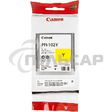 Картридж струйный Canon PFI-102Y (0898B001) желтый, 130 мл., для imagePROGRAF iPF605, iPF610., iPF650, iPF655, iPF710, iPF750, iPF755, LP17, iPF510