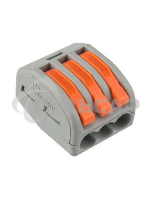 Универсальная клемма 3-проводная, серая (0,08-2,5/4 мм²) (50 шт./уп.) Rexant
