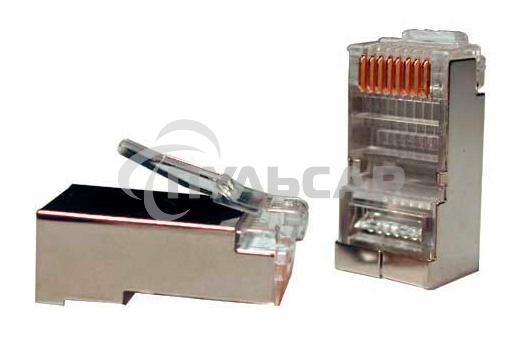 Разъемы Hyperline PLUG-8P8C-U-C5-SH-100 Разъем RJ-45(8P8C) под витую пару, категория 5e (50 µ
