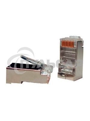 Разъемы Hyperline PLUG-8P8C-U-C5-SH-100 Разъем RJ-45(8P8C) под витую пару, категория 5e (50 µ